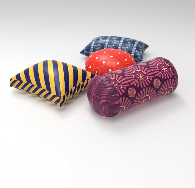 pillow - 4 models 3D Модель .c4d .max .obj .3ds .fbx .stl .blend 