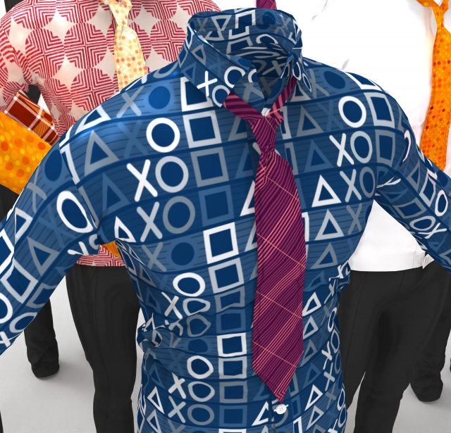 full outfit - shirt - pant - tie - 11 colors 3D 모델 .c4d .max .obj .3ds .fbx .stl .blend 