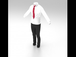 full outfit - shirt - pant - tie - 11 colors 3D 모델