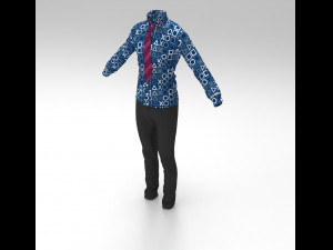 full outfit - shirt - pant - tie - 11 colors 3D 모델