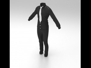 full outfit - shirt - pant - tie - 11 colors 3D 모델