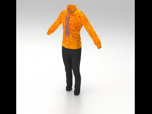 full outfit - shirt - pant - tie - 11 colors 3D 모델