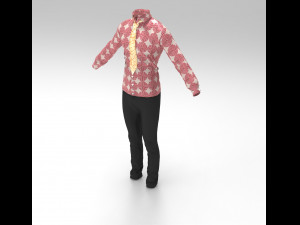 full outfit - shirt - pant - tie - 11 colors 3D 모델