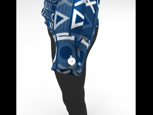full outfit - shirt - pant - tie - 11 colors 3D 모델