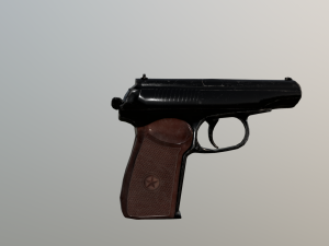 makarov low poly bbr Modello 3D