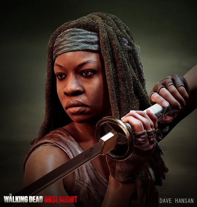 michonne - walking dead onslaught 3D Model .c4d .max .obj .3ds .fbx .stl .blend 