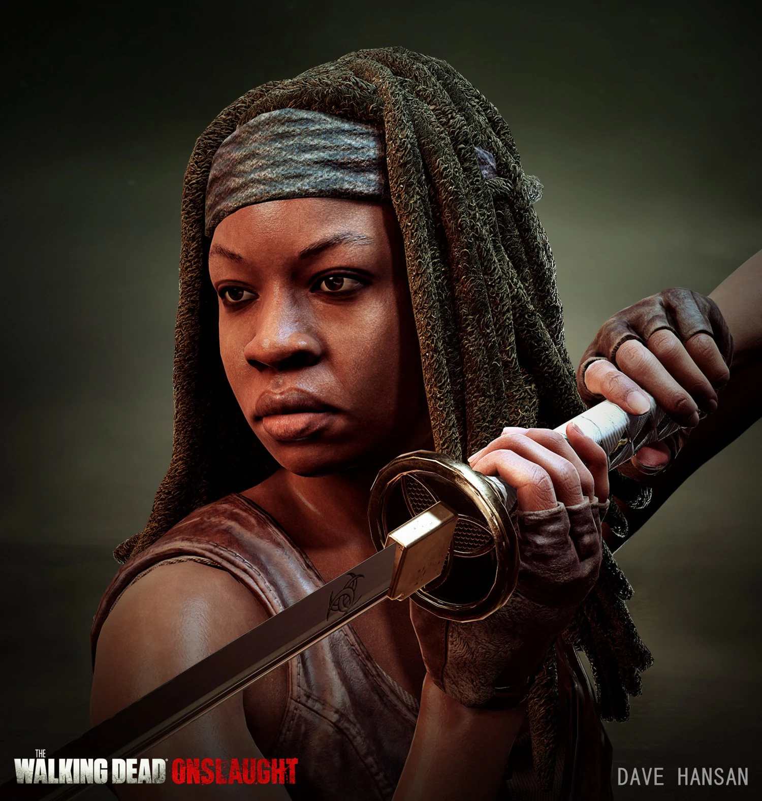michonne - walking dead onslaught 3D Model .c4d .max .obj .3ds .fbx .stl .blend