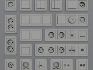 electric socket collection 3D Model