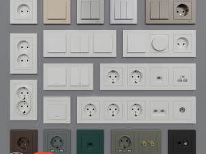 electric socket collection 3D Модель