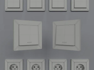 electric socket collection 3D Model