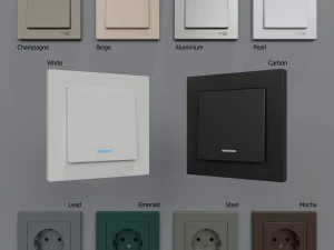 electric socket collection 3D Model