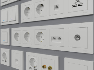 electric socket collection 3D Модель