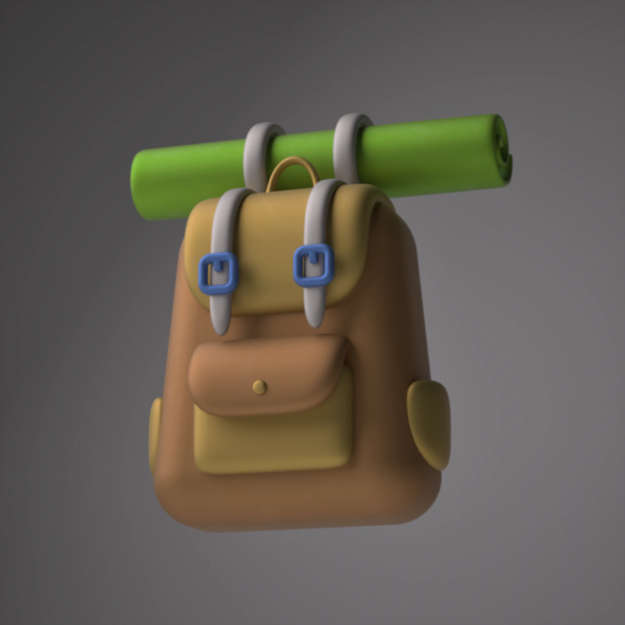 Stylized Backpack 3D Model .c4d .max .obj .3ds .fbx .stl .blend 