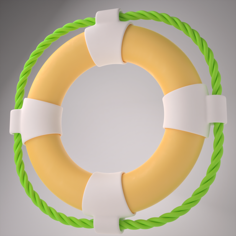 Stylized Life Preserver 3D Model .c4d .max .obj .3ds .fbx .stl .blend
