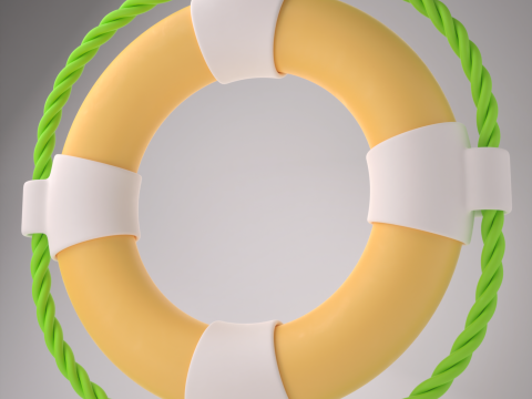 Stylized Life Preserver 3D Model