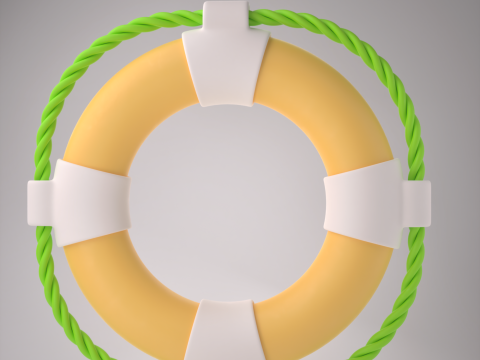 Stylized Life Preserver 3D Model
