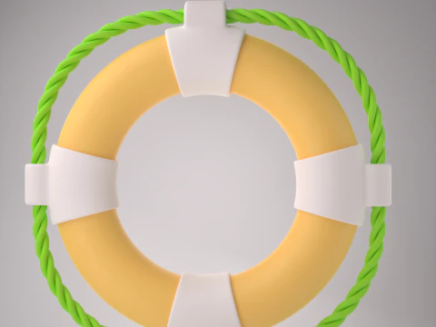 Stylized Life Preserver 3D Model
