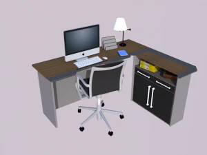 collection office desks chehoud collection gray and wood 3D Model