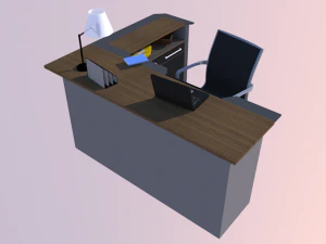 collection office desks chehoud collection gray and wood 3D Model