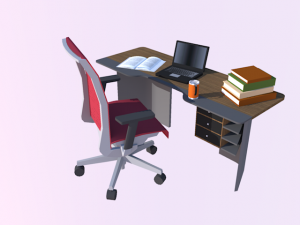 collection office desks chehoud collection gray and wood Model 3D