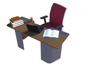 collection office desks chehoud collection gray and wood 3D Model