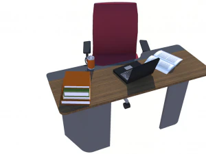 collection office desks chehoud collection gray and wood 3D Model