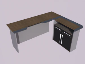 collection office desks chehoud collection gray and wood 3D Model