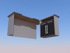 collection office desks chehoud collection gray and wood 3D Model