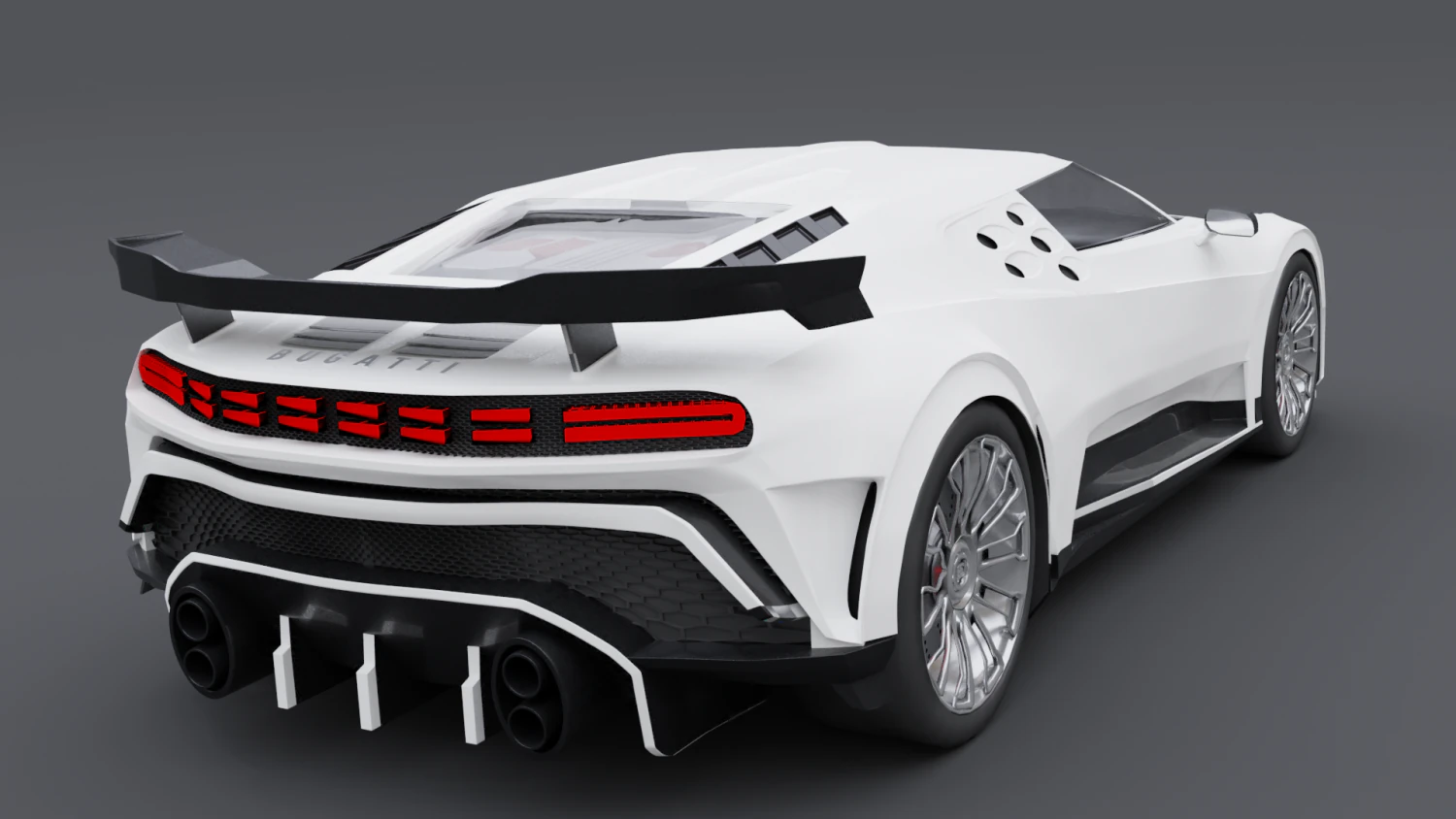 Bugatti centodieci 3D Model .c4d .max .obj .3ds .fbx .stl .blend