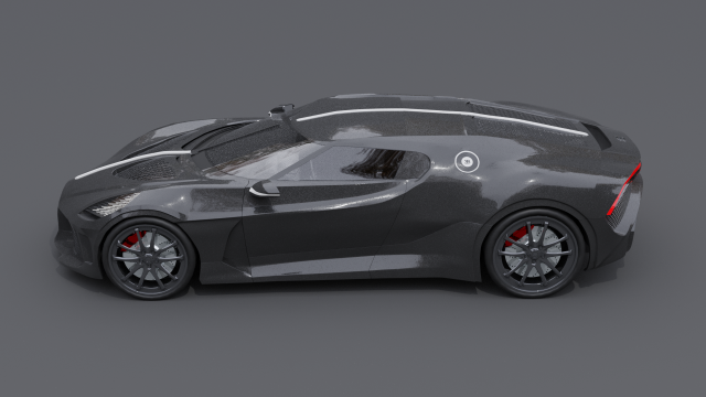 Bugatti la voiture noire 3D Модель .c4d .max .obj .3ds .fbx .stl .blend 