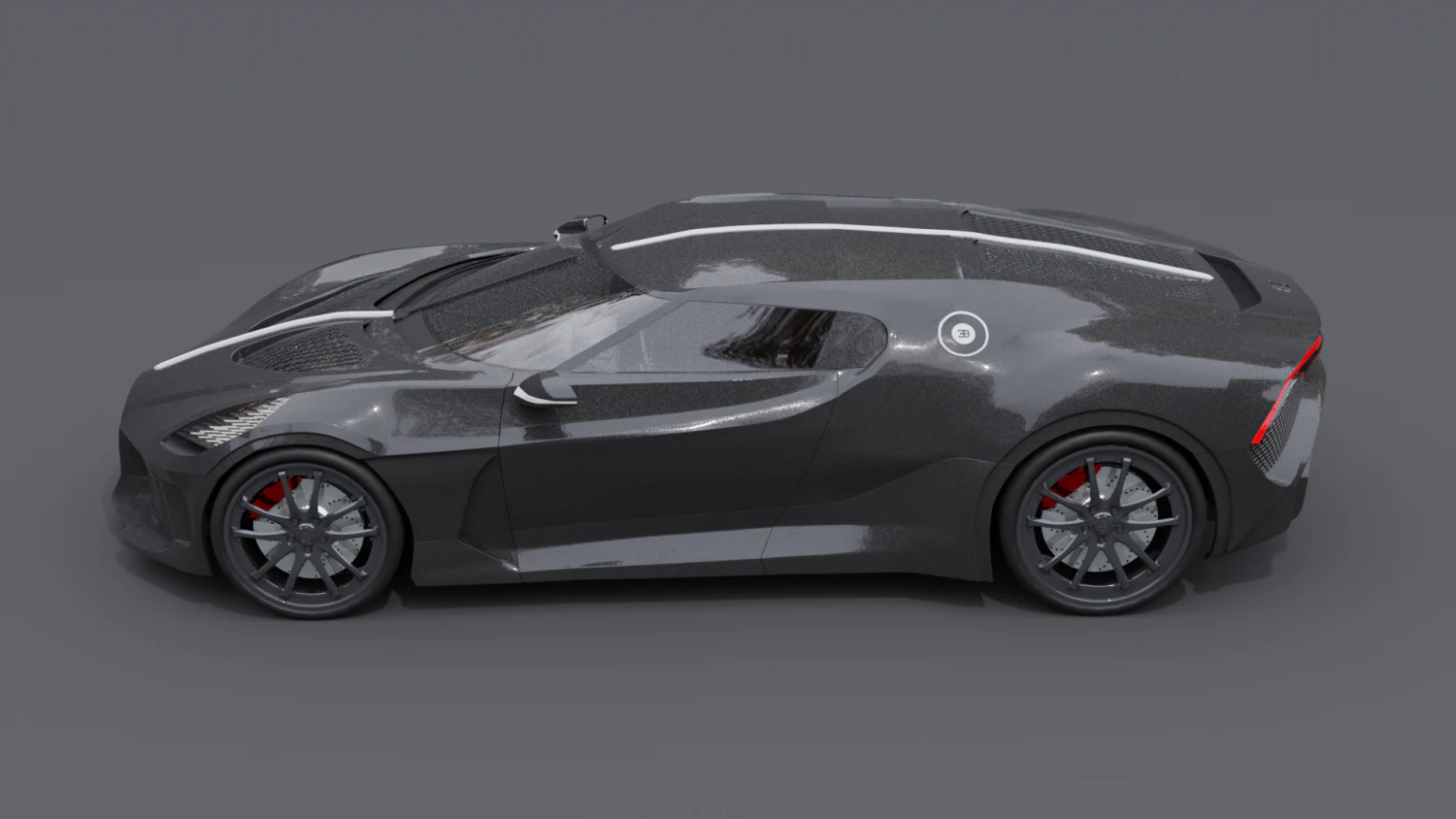 Bugatti la voiture noire 3D Model .c4d .max .obj .3ds .fbx .stl .blend 