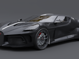 Bugatti la voiture noire 3D Модель