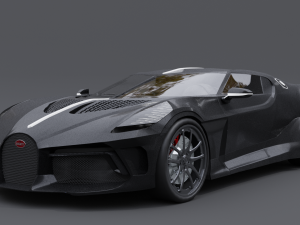 Bugatti la voiture noire 3D Модель