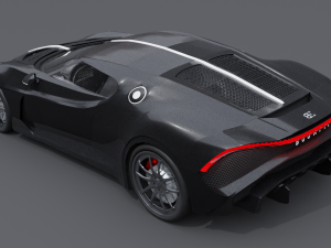 Bugatti la voiture noire 3D Модель