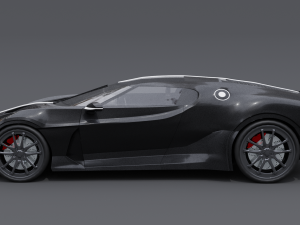 Bugatti la voiture noire 3D Модель