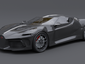 Bugatti la voiture noire 3D Модель