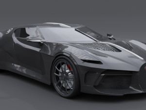 Bugatti la voiture noire 3D Модель