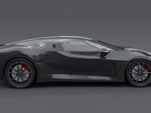 Bugatti la voiture noire 3D Модель