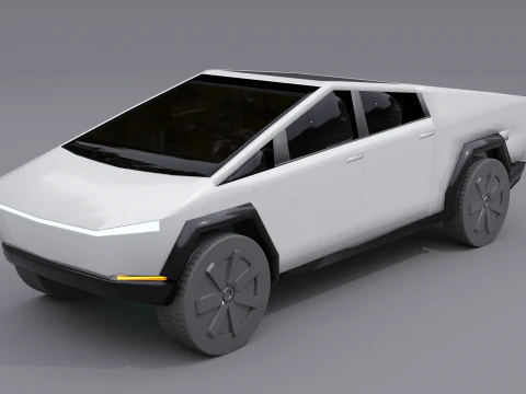 Camión cibernético Tesla Modelo 3D