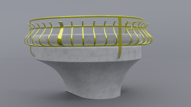 Balcony 3D Model .c4d .max .obj .3ds .fbx .stl .blend 