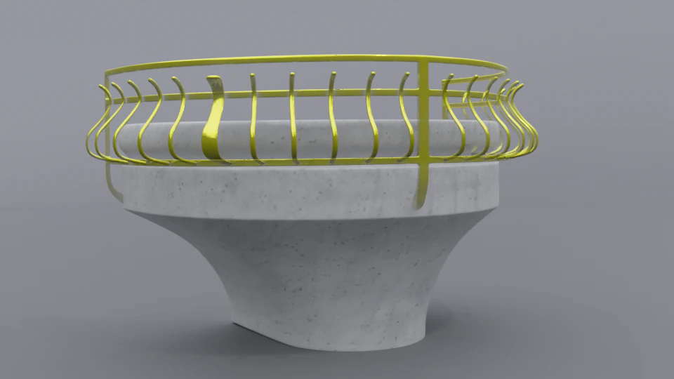 Balcony 3D Model .c4d .max .obj .3ds .fbx .stl .blend 