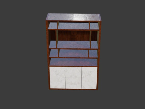 Bookshelf with tv 3D Model