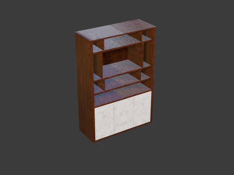 Bookshelf with tv 3D Model
