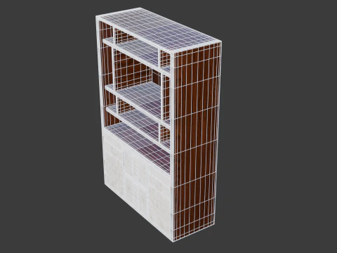 Bookshelf with tv 3D Model