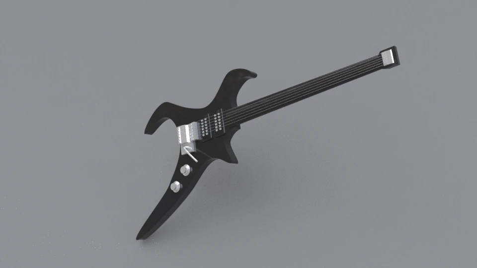 Electric Guitar 3D Model .c4d .max .obj .3ds .fbx .stl .blend 
