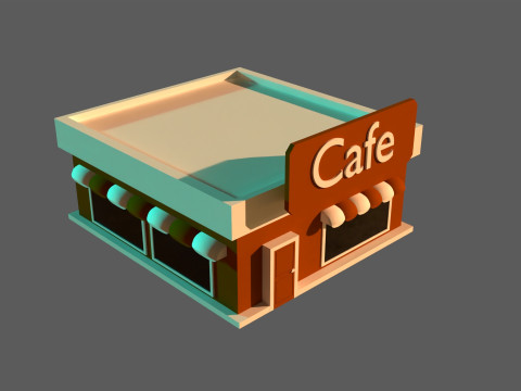 Isometric cafe Modelo 3D
