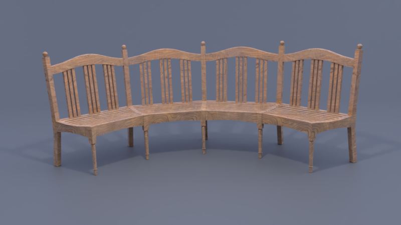 Curve wooden chair 3Dモデル .c4d .max .obj .3ds .fbx .stl .blend 