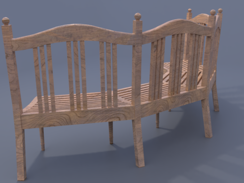 Curve wooden chair 3Dモデル