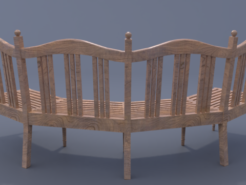 Curve wooden chair 3Dモデル