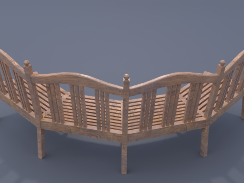 Curve wooden chair 3Dモデル